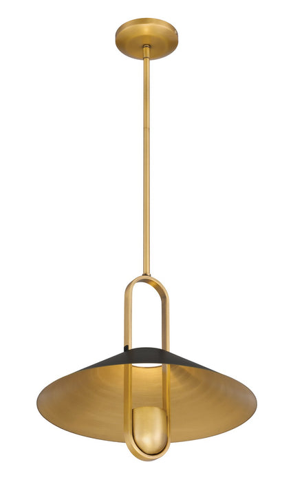 Minka-Lavery 151-876 One Light Pendant, Legacy Brass & Dark Matte Blac