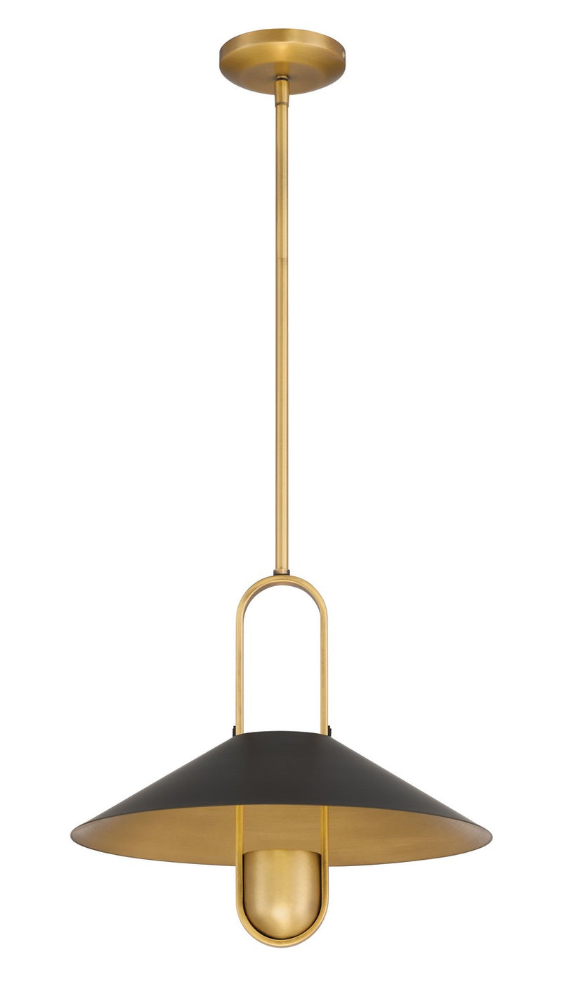 Minka-Lavery 151-876 One Light Pendant, Legacy Brass & Dark Matte Blac