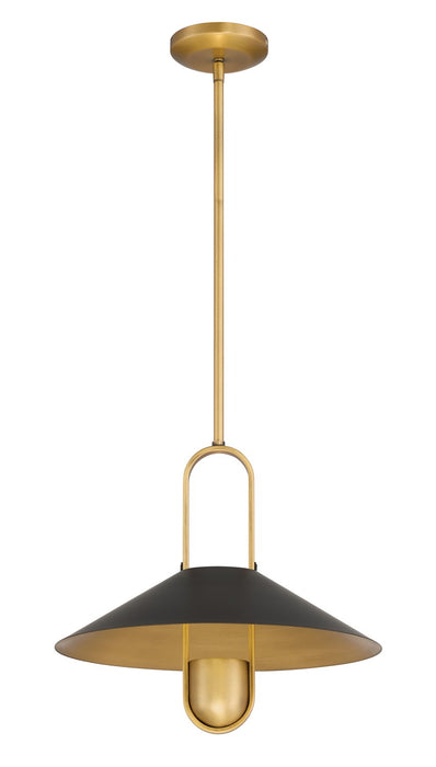Minka-Lavery 151-876 One Light Pendant, Legacy Brass & Dark Matte Blac