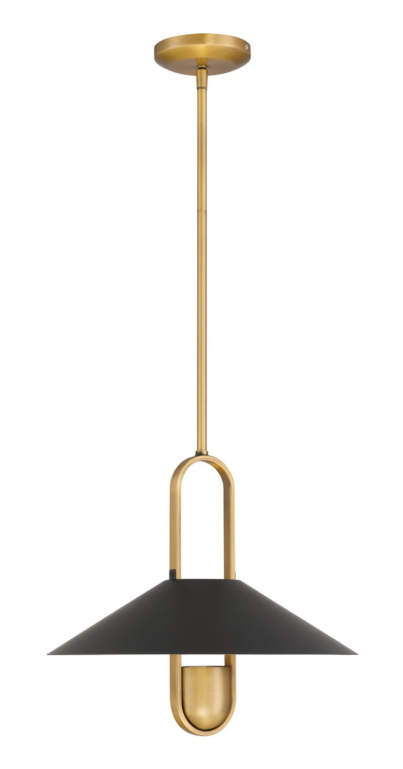 Minka-Lavery 151-876 One Light Pendant, Legacy Brass & Dark Matte Blac