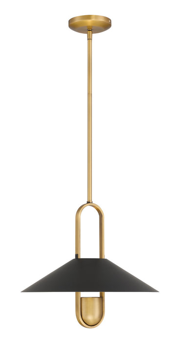 Minka-Lavery 151-876 One Light Pendant, Legacy Brass & Dark Matte Blac