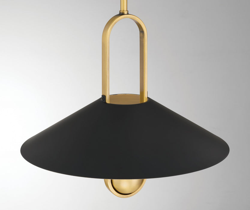 Minka-Lavery 151-876 One Light Pendant, Legacy Brass & Dark Matte Blac