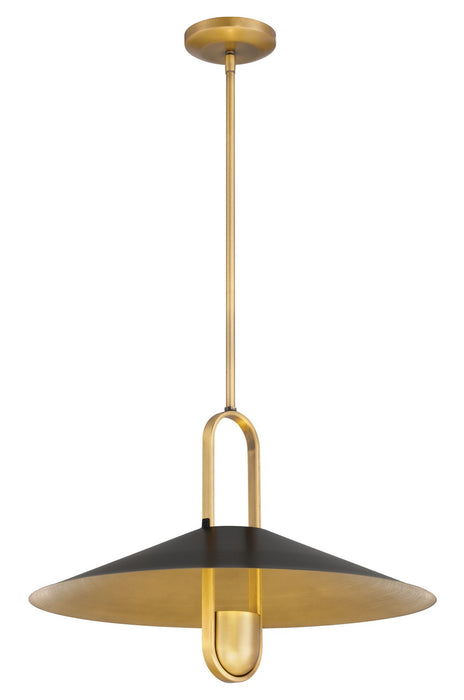 Minka-Lavery 152-876 One Light Pendant, Legacy Brass & Dark Matte Blac