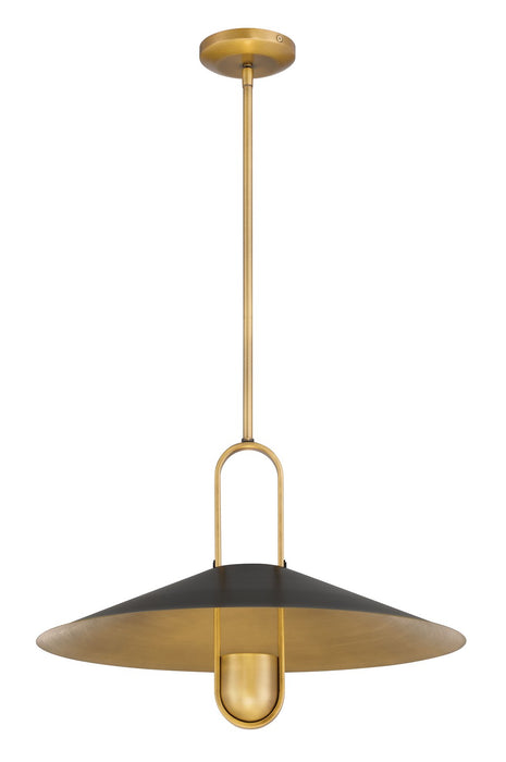 Minka-Lavery 152-876 One Light Pendant, Legacy Brass & Dark Matte Blac