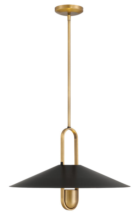 Minka-Lavery 152-876 One Light Pendant, Legacy Brass & Dark Matte Blac