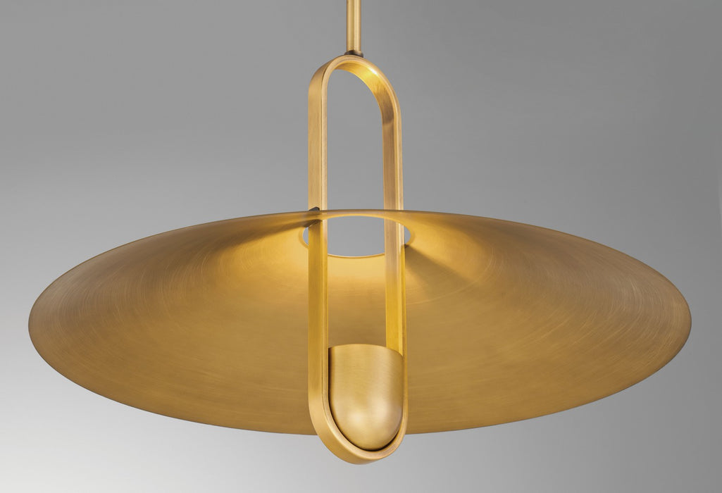 Minka-Lavery 152-876 One Light Pendant, Legacy Brass & Dark Matte Blac