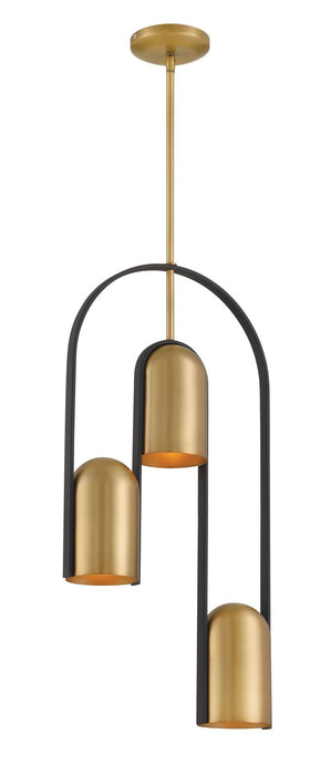 Minka-Lavery 153-782 Three Light Pendant, Legacy Brass & Sand Coal