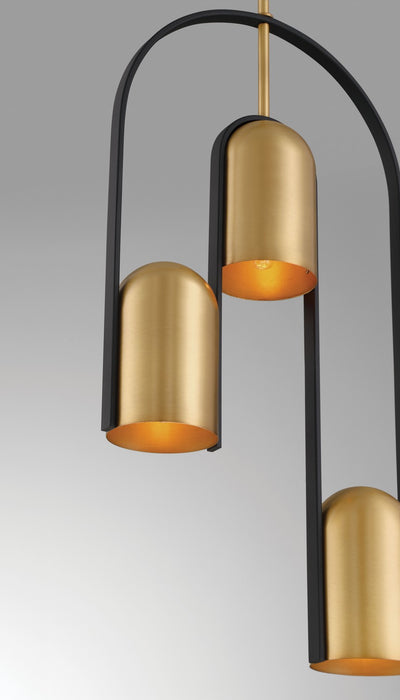 Minka-Lavery 153-782 Three Light Pendant, Legacy Brass & Sand Coal