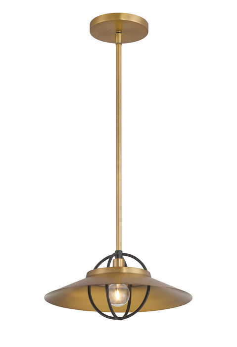 Minka-Lavery 154-876 One Light Pendant, Legacy Brass & Dark Matte Blac