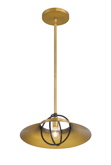 Minka-Lavery 154-876 One Light Pendant, Legacy Brass & Dark Matte Blac