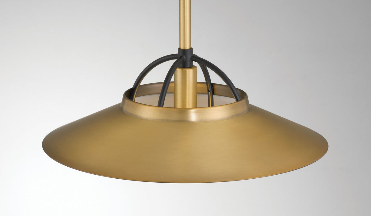 Minka-Lavery 154-876 One Light Pendant, Legacy Brass & Dark Matte Blac