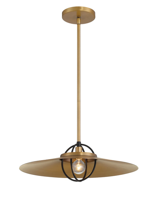 Minka-Lavery 155-876 One Light Pendant, Legacy Brass & Dark Matte Blac