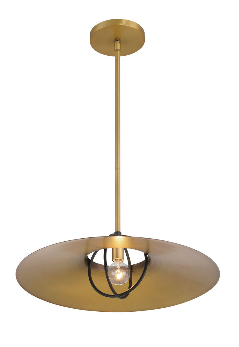 Minka-Lavery 155-876 One Light Pendant, Legacy Brass & Dark Matte Blac