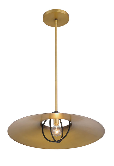 Minka-Lavery 155-876 One Light Pendant, Legacy Brass & Dark Matte Blac