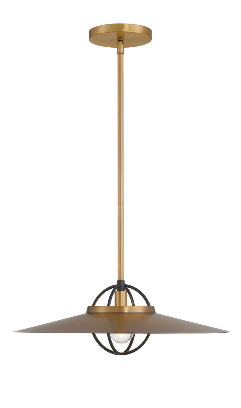 Minka-Lavery 155-876 One Light Pendant, Legacy Brass & Dark Matte Blac