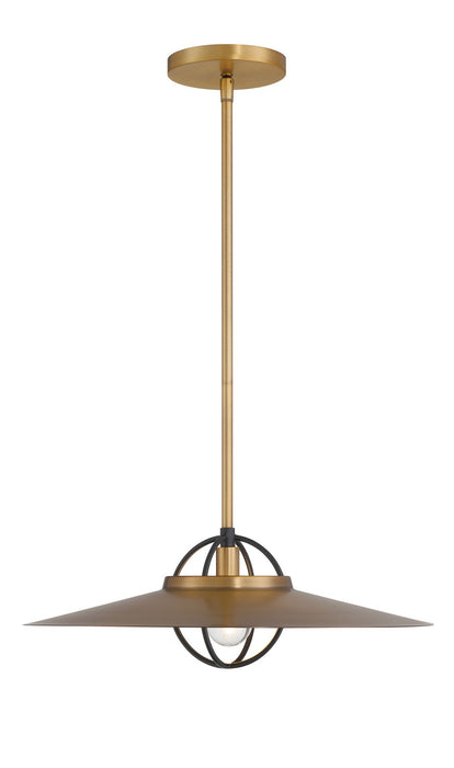 Minka-Lavery 155-876 One Light Pendant, Legacy Brass & Dark Matte Blac