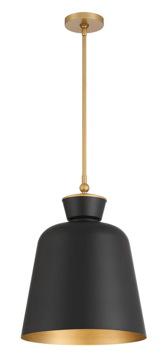 Minka-Lavery 191-876 One Light Pendant, Legacy Brass & Dark Matte Blac