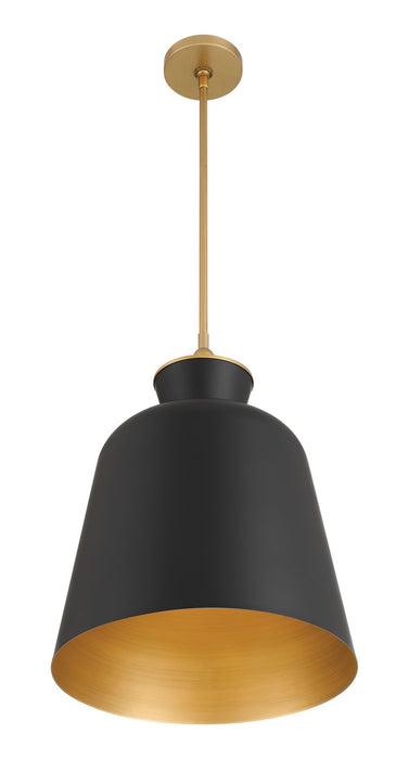 Minka-Lavery 191-876 One Light Pendant, Legacy Brass & Dark Matte Blac