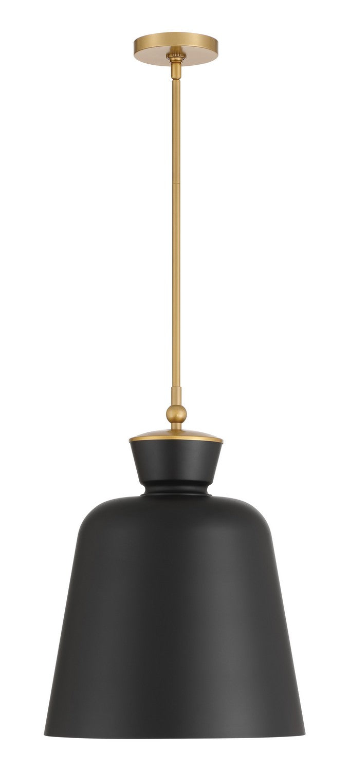 Minka-Lavery 191-876 One Light Pendant, Legacy Brass & Dark Matte Blac