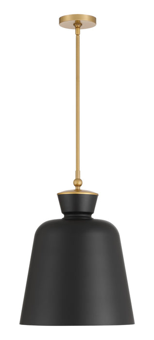 Minka-Lavery 191-876 One Light Pendant, Legacy Brass & Dark Matte Blac