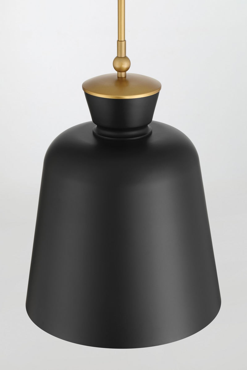Minka-Lavery 191-876 One Light Pendant, Legacy Brass & Dark Matte Blac