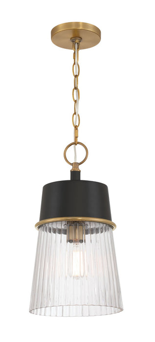 Minka-Lavery 192-876 One Light Pendant, Legacy Brass & Dark Matte Blac