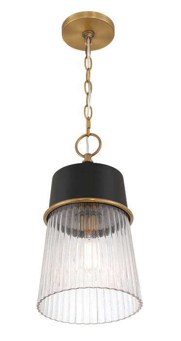 Minka-Lavery 192-876 One Light Pendant, Legacy Brass & Dark Matte Blac