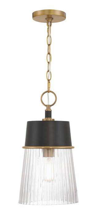 Minka-Lavery 192-876 One Light Pendant, Legacy Brass & Dark Matte Blac