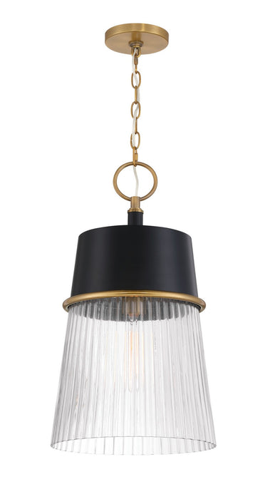 Minka-Lavery 193-876 One Light Pendant, Legacy Brass & Dark Matte Blac