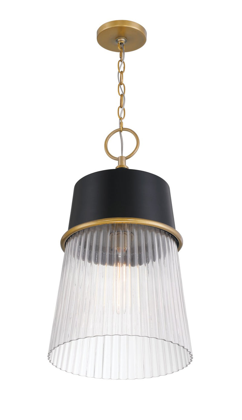 Minka-Lavery 193-876 One Light Pendant, Legacy Brass & Dark Matte Blac