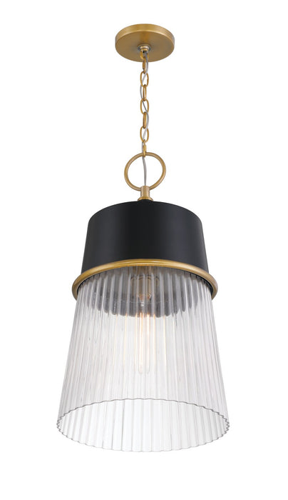 Minka-Lavery 193-876 One Light Pendant, Legacy Brass & Dark Matte Blac