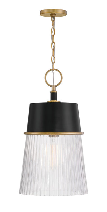 Minka-Lavery 193-876 One Light Pendant, Legacy Brass & Dark Matte Blac
