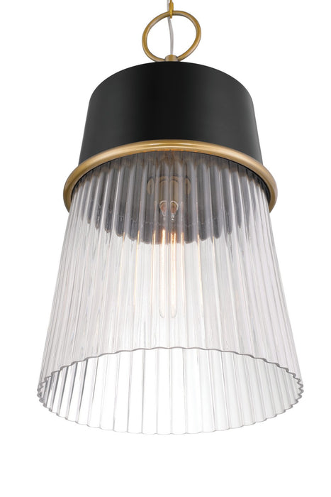 Minka-Lavery 193-876 One Light Pendant, Legacy Brass & Dark Matte Blac