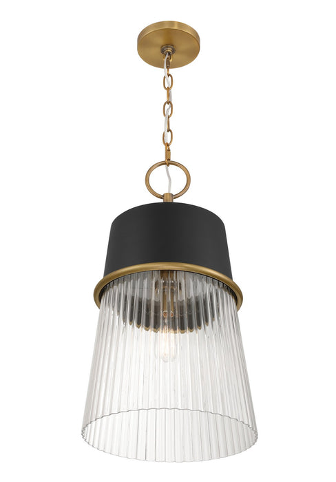 Minka-Lavery 194-876 One Light Pendant, Legacy Brass & Dark Matte Blac