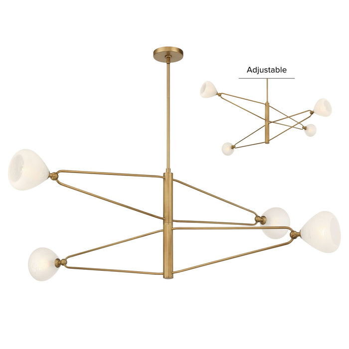 Minka-Lavery 195-732 Four Light Chandelier, Legacy Brass