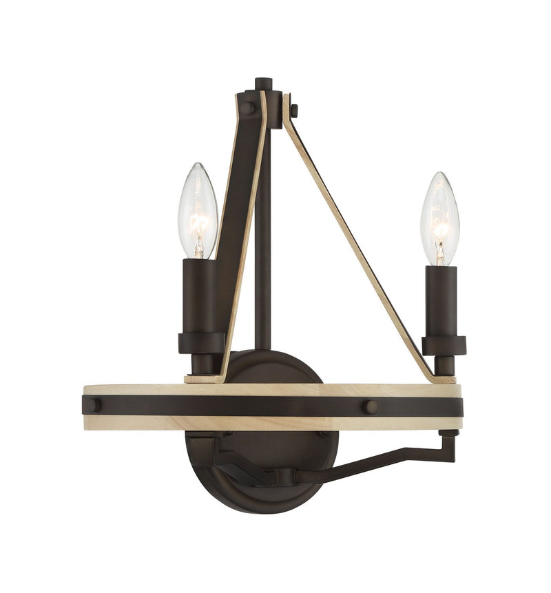 Minka-Lavery 2622-860 Two Light Wall Sconce, Dark Bronze