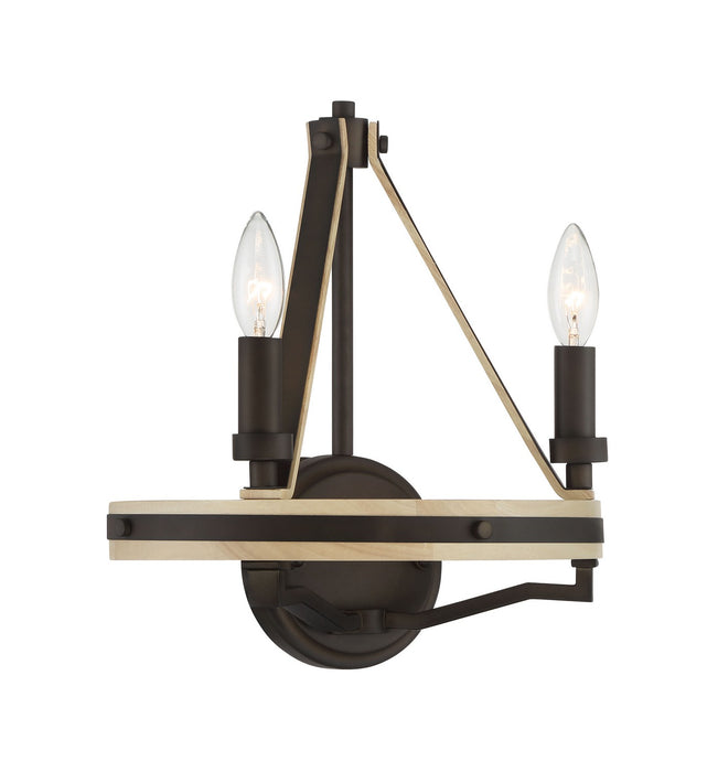 Minka-Lavery 2622-860 Two Light Wall Sconce, Dark Bronze
