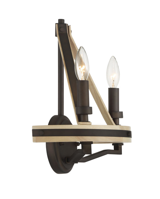 Minka-Lavery 2622-860 Two Light Wall Sconce, Dark Bronze