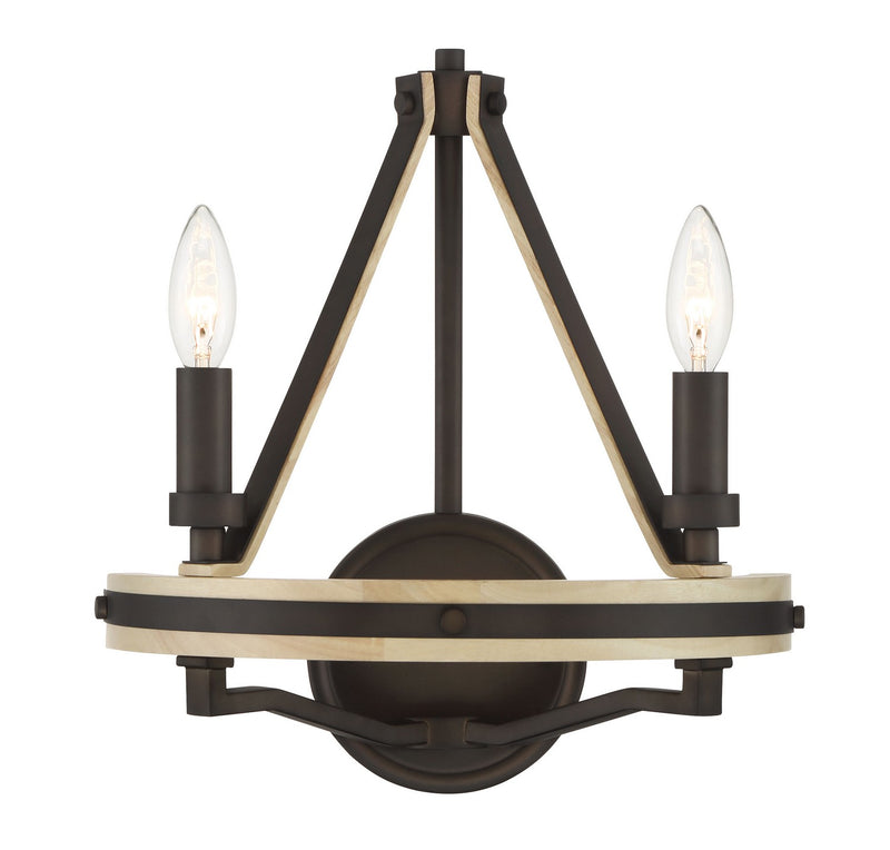 Minka-Lavery 2622-860 Two Light Wall Sconce, Dark Bronze