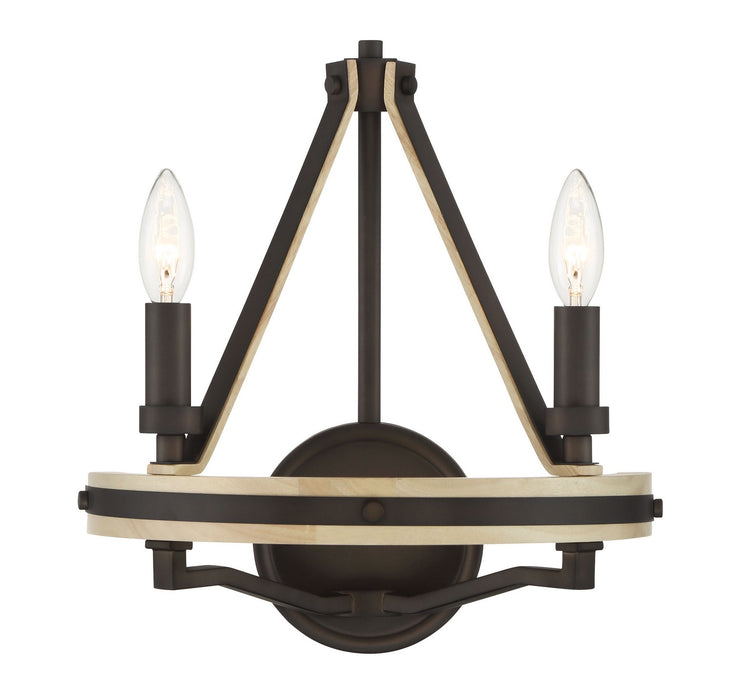 Minka-Lavery 2622-860 Two Light Wall Sconce, Dark Bronze