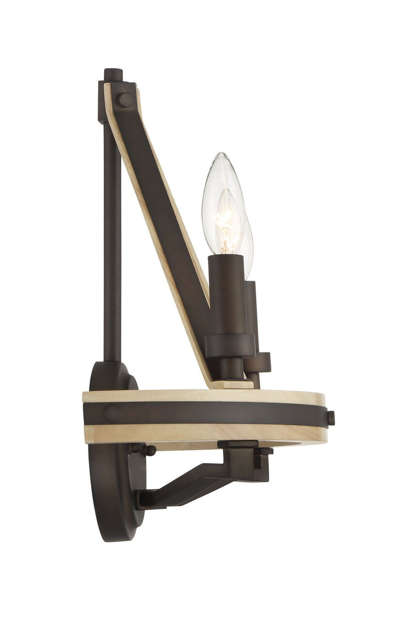 Minka-Lavery 2622-860 Two Light Wall Sconce, Dark Bronze