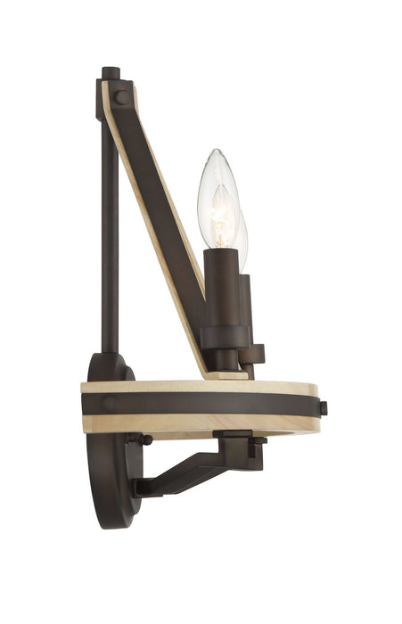 Minka-Lavery 2622-860 Two Light Wall Sconce, Dark Bronze
