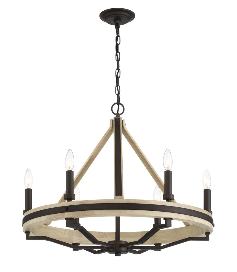 Minka-Lavery 2626-860 Six Light Chandelier, Dark Bronze