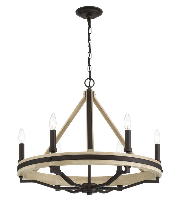 Minka-Lavery 2626-860 Six Light Chandelier, Dark Bronze