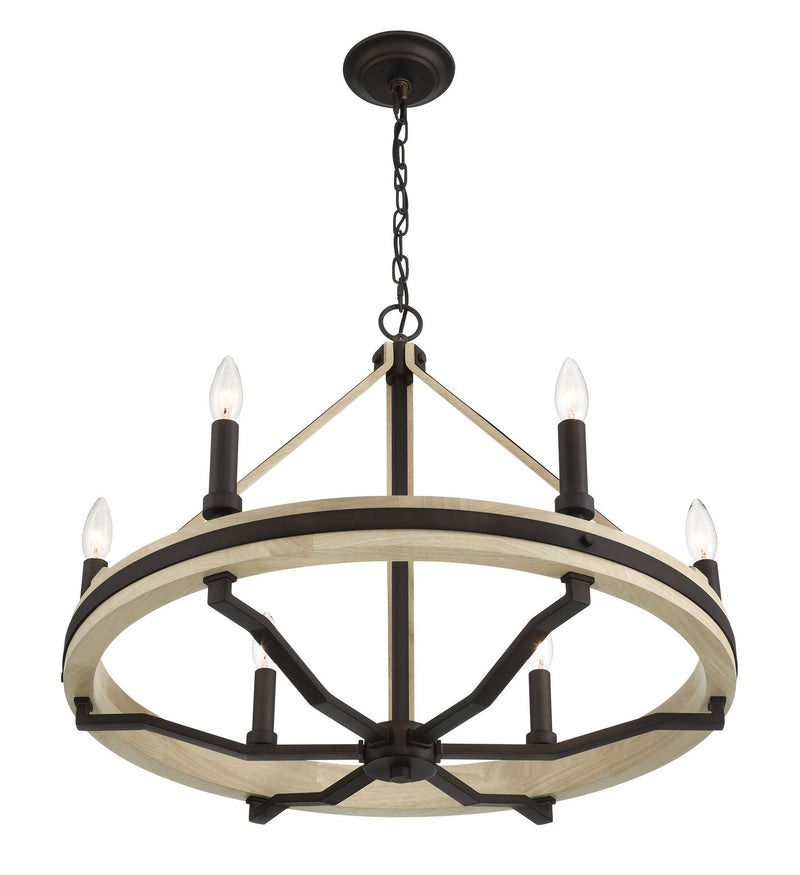Minka-Lavery 2626-860 Six Light Chandelier, Dark Bronze