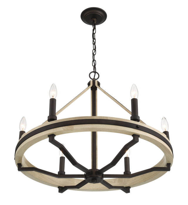 Minka-Lavery 2626-860 Six Light Chandelier, Dark Bronze