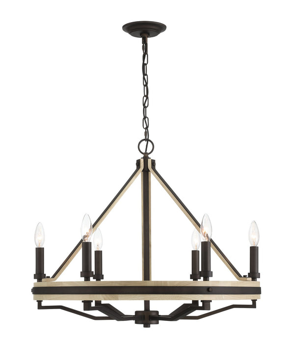 Minka-Lavery 2626-860 Six Light Chandelier, Dark Bronze