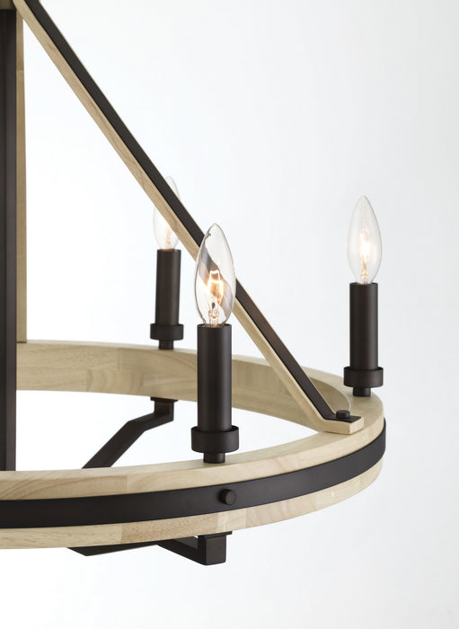 Minka-Lavery 2626-860 Six Light Chandelier, Dark Bronze