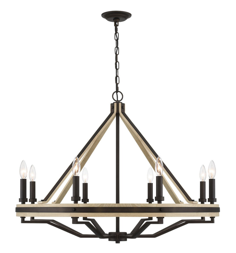 Minka-Lavery 2628-860 Eight Light Chandelier, Dark Bronze (Open Box - Final Sale)