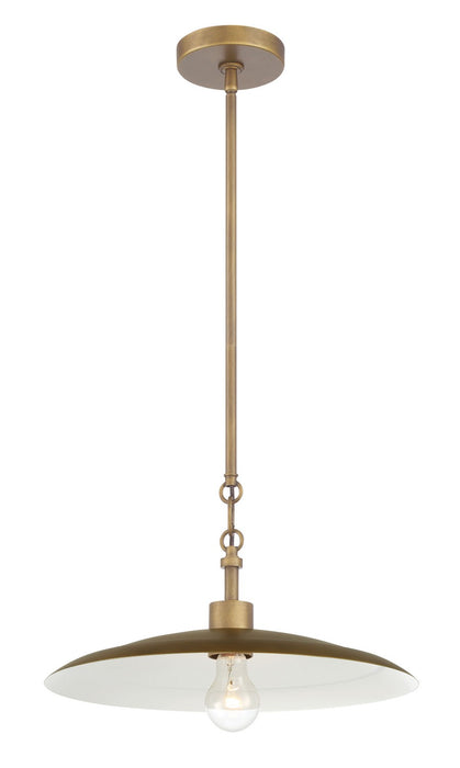 Minka-Lavery 296-741 One Light Pendant, Natural Brass & Dark Matte Coa